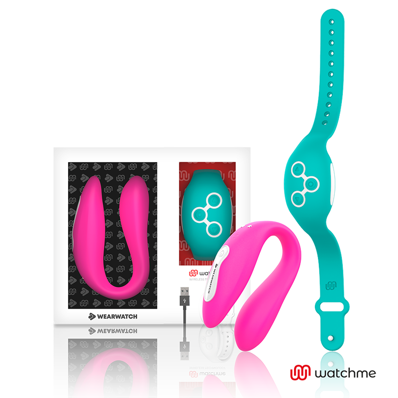 WEARWATCH - vibromasseur double compatible WATCHME fuchsia / turquoise