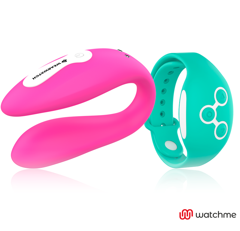 WEARWATCH - vibromasseur double compatible WATCHME fuchsia / turquoise