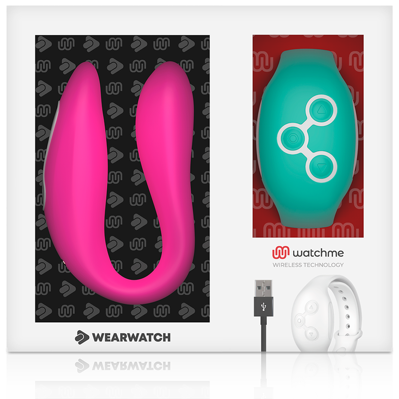 WEARWATCH - vibromasseur double compatible WATCHME fuchsia / turquoise