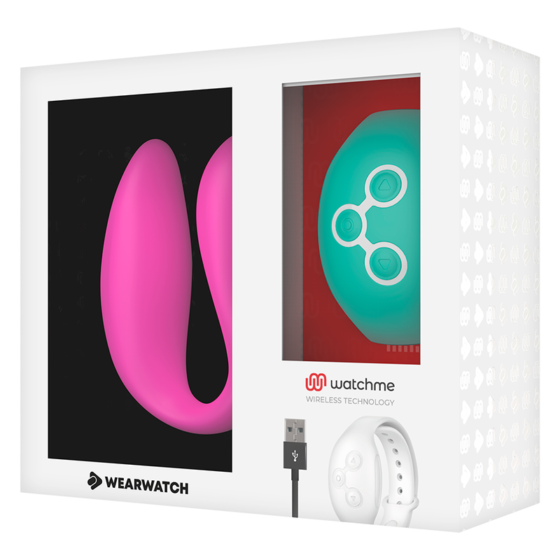 WEARWATCH - vibromasseur double compatible WATCHME fuchsia / turquoise