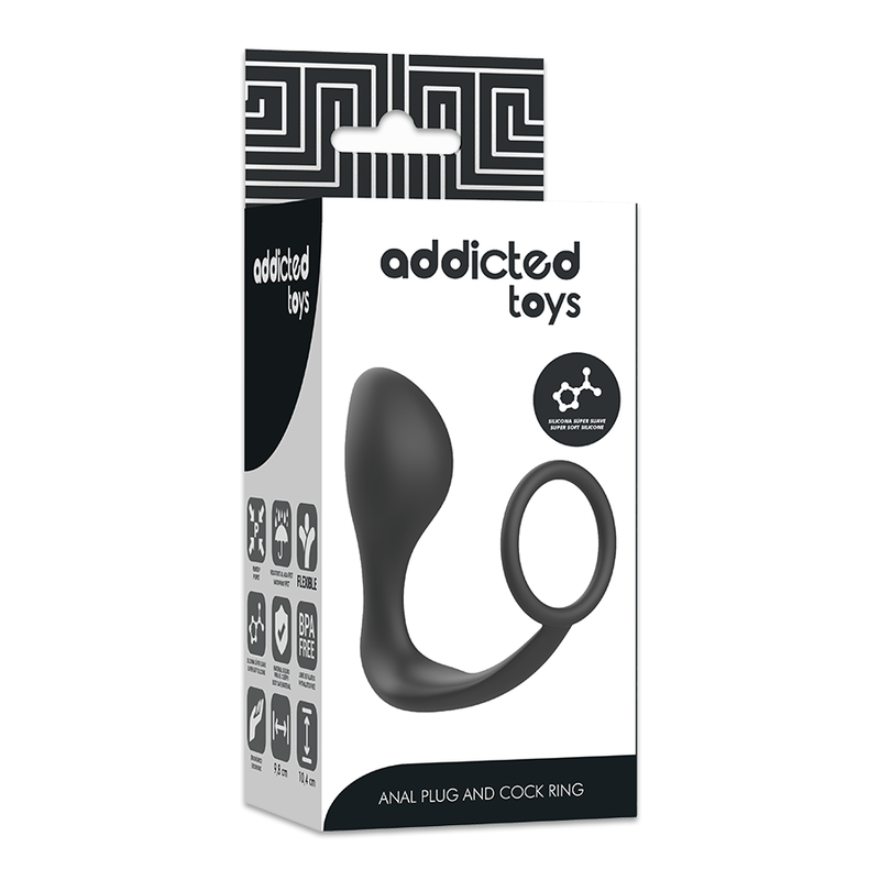 ADDICTED TOYS - plug anal avec anneau en silicone noir