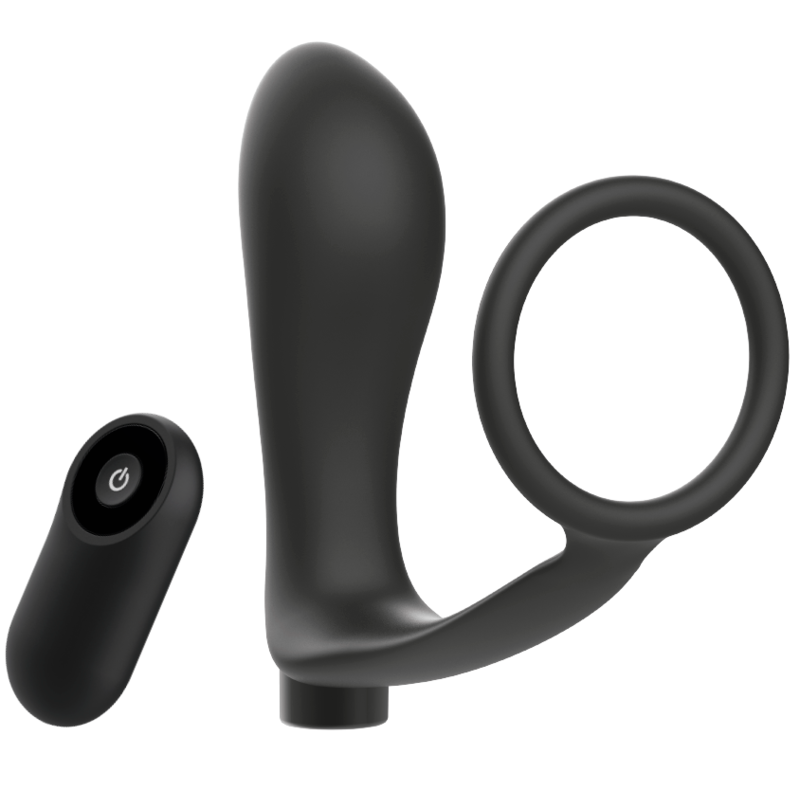 ADDICTED TOYS - anneau pénis télécommandé plug anal noir rechargeable